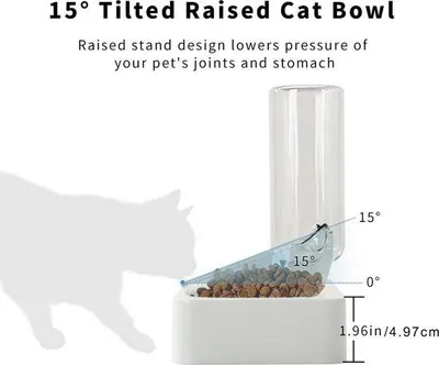 Produktbild von Famanu Katzenfutterstation mit Wasser- und Futterschüssel - Neigbar und erhöht