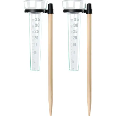 Produktbild von 2X Regenmesser mit Halter und Stiel Kunststoff Niederschlagsmesser 35 mm/m²
