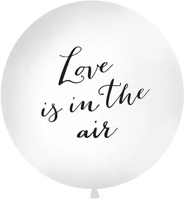 Produktbild von PartyDeco OLBON10D-008, Spielzeugballon, Latex, Schwarz, Weiß, Liebe, Oval, 100 cm