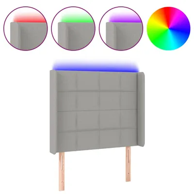 Produktbild von vidaXL LED Kopfteil Hellgrau 93x16x118/128 cm Stoff
