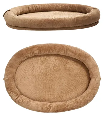 Produktbild von Hundebett, Orthopädischer Memory-Schaum, Abnehmbarer Bezug, Braun Oval