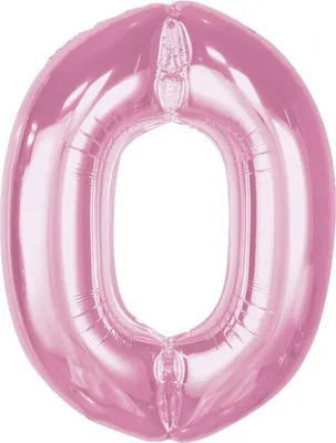 Image de Numéro rose pâle Numéro 0 ballon en papier d'aluminium 92 cm