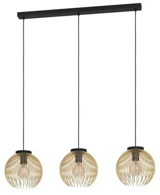 Productafbeelding van EGLO 900167, 3 lampen, E27 fitting, IP20, zwart, goud