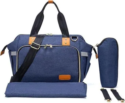 Produktbild von Famanu Wickeltasche Wasserabweisend mit Wickelunterlage und Schnullerhalter - Grau