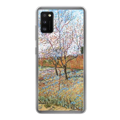 Produktbild von MuchoWow® Handyhülle Schutzhülle Hülle für Samsung Galaxy A41 Blühender Pfirsichbaum - Vincent van Gogh Silikon Softcase Handy Hülle - Mobiltelefon