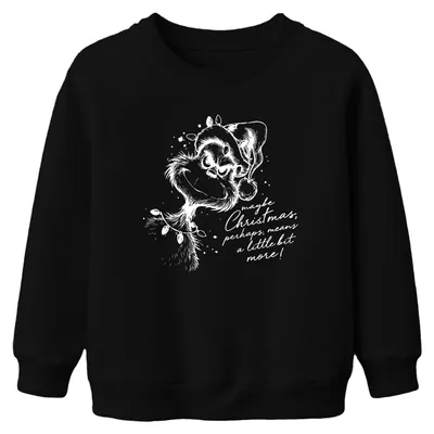 Produktbild von Grinch maybe Christmas perhaps means a little bit more Weihnachten Uni Kinder Sweatshirt Pullover, Schwarz, 116