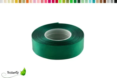 Produktbild von Satinband 25mm x 32m Rolle, Farbe:090 dunkel grün