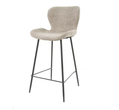 Zdjęcie produktu dla Stołek barowy FURNLUX Rondea beżowo-czarny 47 cm / Kolor główny: beżowy / Wymiary: 47 x 99 x 51 cm