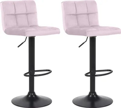 Image de lot de 2 tabourets de bar Feni velours (couleur : rose)