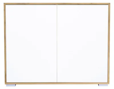 Produktbild von InnoFurn Kommode Elena, 2 Türen, Push-to-Open, Eiche Evoke/Weiß matt, 103 x 83 x 37 cm