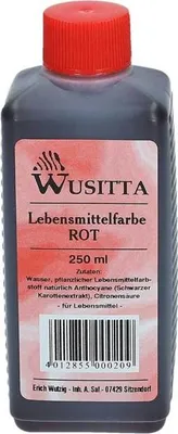 Produktbild von Wusitta Lebensmittelfarbe Rot Lebensmittel Färben Halloween 250ml