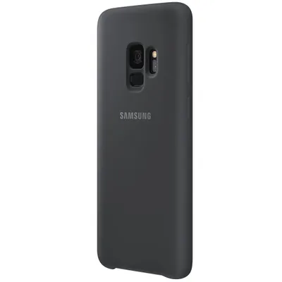 A black Samsung phone case shown from a side-angle.