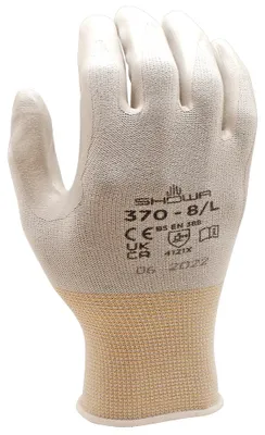Produktbild von Showa 370W Nahtloser Arbeitshandschuh, Nylonhandfläche, Nitril, Allzweck, 8/L