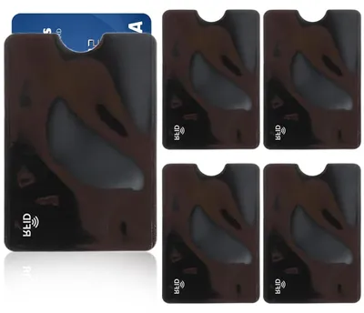Produktbild von RFID-Kartenhülle Kreditkartenhülle Kartenetui - 5 Stück - Schwarz - Für Kreditkarten und Reisepass