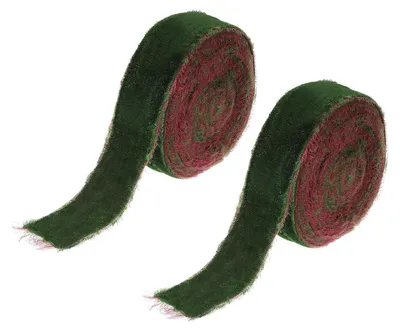 Image de Ruban satiné - Largeur : 25 mm - Pour travaux manuels et emballages cadeaux - 2 pièces de 2,74 mètres chacune - Couleur : vert de Noël