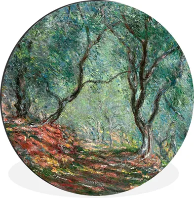 Obrázok produktu pre MuchoWow® Hliníkový stenový kruh - Olivovník v Morenovej záhrade - maľba, Claude Monet - 30
