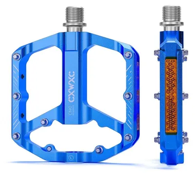 Obrázok produktu pre Reflexné pedále na bicykel, 9/16 palca, CNC hliník, MTB, ľahké, protišmykové, modré