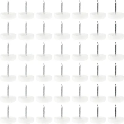 Produktbild von 100 Stück runde Nylon-Stuhlgleiter, 18 mm, für Möbelbeine, kratzfester Bodenschutz (weiß)