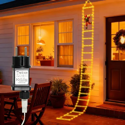 LED-Weihnachtslichterkette 3 m, Leiter, 228 LEDs, Warmweiß, 8 Modi, Timer