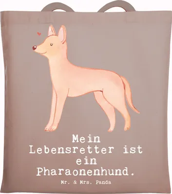 Produktbild von Mr. & Mrs. Panda canvas tasche Pharaonenhund Lebensretter - Braun Pastell - Geschenk, Uni, Beutel, Tote Bag, Pharaoh Hound, Shopping, Kelb Tal-Fenek, Laptoptasche
