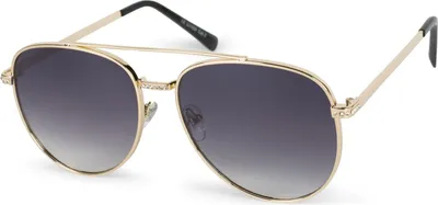 Produktbild von styleBREAKER Damen Piloten Sonnenbrille mit Strass Applikation, getönte Polycarbonat Gläser und Metall Gestell 09020119