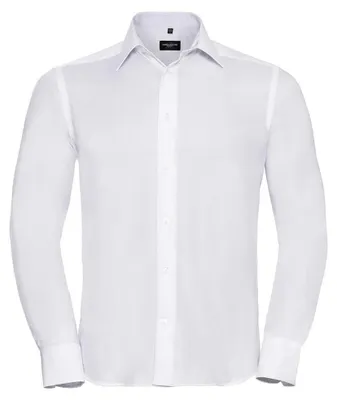 Image de Chemise pour homme Russell Collection, manches longues, infroissable FK758 (tour de cou 38) (blanc)
