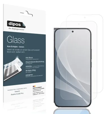 Obrázok produktu pre 2 ochranné fólie pre Xiaomi Redmi K100 Pro, matná povrchová úprava - proti nárazom, 9H, fólia typu "dipos Glass", plastové sklo