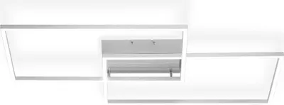 A modern, minimalist LED ceiling lamp with a rectangular design and integrated lighting.