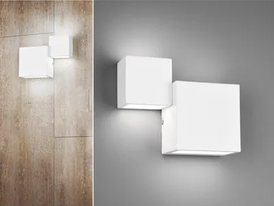 Produktbild von Dimmbare LED Wandlampen 2er Set Up and Down Light Weiß matt Treppenhausleuchten
