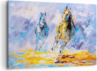 Produktbild von Bild auf Leinwand - Leinwandbild - Pferd Natur Tier - 120x80cm - Wand Bild - Wanddeko - Wandbilder - Leinwanddruck - Bilder - Kunstdruck - Wanddekoration - Leinwand bilder - Wandkunst - AA120x80-3434