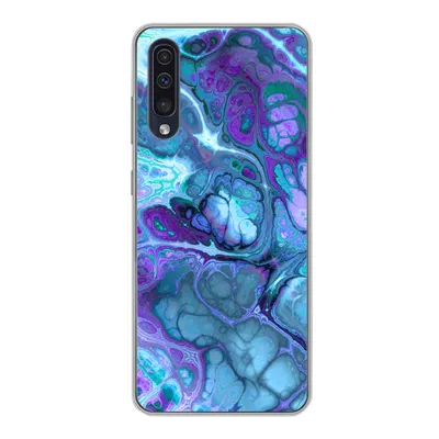 Produktbild von MuchoWow® Handyhülle Schutzhülle Hülle für Samsung Galaxy A30s Kunst - Golf - Blau - Psychedelisch Silikon Softcase Handy Hülle - Karteninhaber