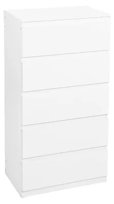 Zdjęcie produktu dla Komoda biała, szerokość 60 cm, z 5 szufladami, wymiary: 60x40x120 cm