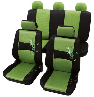 Produktbild von PETEX Auto Sitzbezüge Universal Komplett Set 11-teilig - Gecko grün, Eco Class m