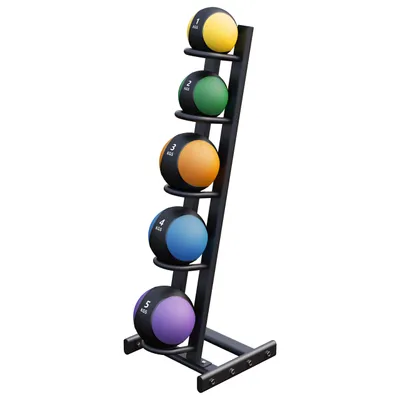 Produktbild von GORILLA SPORTS® Medizinballständer - inkl. 15 kg Set Medizinbälle, mit griffiger Oberfläche, aus Gummi, Stahl, Schwarz - Slam Ball Ablage, Gewichtsball, Trainingsball, Slamball