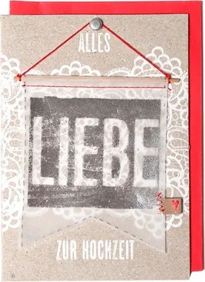 Produktbild von Wimpel Karte "Alles Liebe zur Hochzeit"