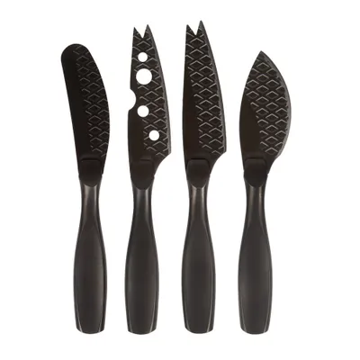 Obrázek produktu pro Sada nožů na sýr Boska Mini Monaco+ / čtyři nože na sýr / stylový design / nerezová ocel / černá / 160 x 22 x 7 mm