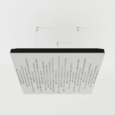 Produktbild von 4er-Set Akustik-Deckenpaneele WAVE Samt 50x50x5 cm, Weiß/Weiß