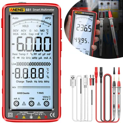 Produktbild von Multimeter Digital Tester Smart Wiederaufladbarer Ohm Voltmeter, Gleich/Wechselstrom, AC/DC Spannung, Widerstand