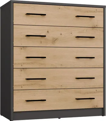 Produktbild von Schuhschrank ALEX – Modernes Design mit 5 Türen und schwarzen Kunststoffgriffen | Anthrazit & Artisan