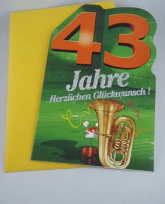Produktbild von Hallmark - 91581 - Klappkarte, Geburtstag, 43 Jahre, mit Umschlag