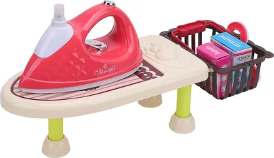 Productafbeelding van Speelgoedstrijkbordset, simulatie, op batterijen, wasspeelset, rollenspel speelgoed voor jongens en meisjes