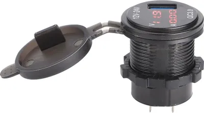 Produktbild von 3-in-1-Auto-3.0-USB-Ladegerät mit digitaler Voltmeter-Amperemeter-Überwachung, Schnellladung für PhoneRed