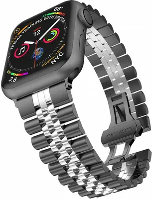 Produktbild von Strap-It Apple Watch Ultra Jubilee Stahlarmband (Schwarz/Silber)