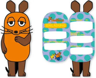 Produktbild von 8 Sendung mit der Maus Einladungskarten