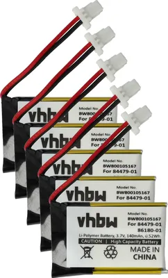 Produktbild von vhbw 5x Akku kompatibel mit Plantronics C054, C054A, C053, C053A, CS530, C565, C565 GAP Wireless Headset Kopfhörer (140 mAh, 3,7 V, Li-Polymer)