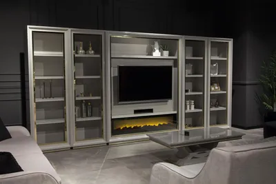 Produktbild von xxl wohnwand schrank wohnwände design möbel kamin feuerstelle schrankwände