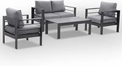 Produktbild von MeXo von GLP HOME Lounge Gartenmöbel set aus Aluminium, Gartenlounge Set für 3-4 Personen, (Spar-Set), Sitzgruppe, Balkonmöbel, Sitzgarnitur Wetterfest für Indoor Outdoor