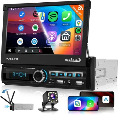 Imagen del producto de Radio para coche de 1 DIN - Radio con pantalla - Sistema multimedia - Radio para instalación en el coche - Estéreo para automóvil