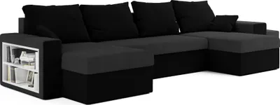 Produktbild von Roe Furniture | Ecksofa BOSTON 327 cm - Grau und Schwarz - Schlafsofa mit Stauraum - Elegantes Design - Schlafsofa - Sofabett - Couch
