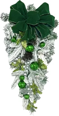 Produktbild von Weihnachts-Treppenhauskranz, Girlande, Schleife, Türhänger, Garten-Weihnachtsbaum-Anhänger, Party- und Neujahrsdekoration